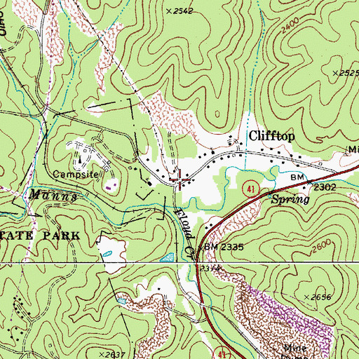 Topographic Map of Clifftop, WV