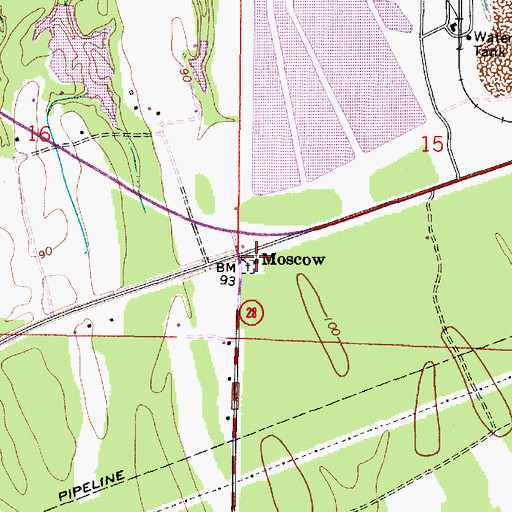 Topographic Map of Moscow Providence Church, AL