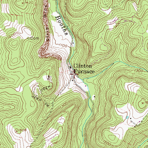 Topographic Map of Clinton Furnace, WV