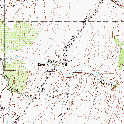 Topographic Map of Clips Mill, WV
