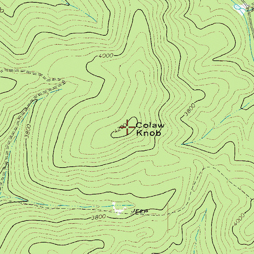 Topographic Map of Colaw Knob, WV