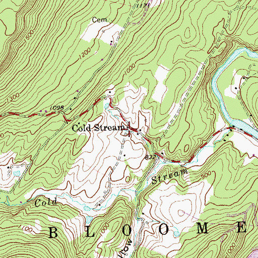 Topographic Map of Cold Stream, WV