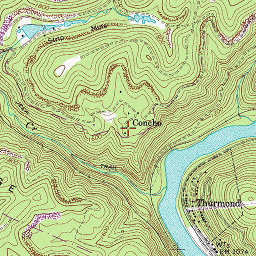 Topographic Map of Concho, WV