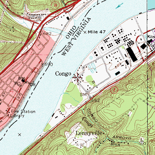 Topographic Map of Congo, WV
