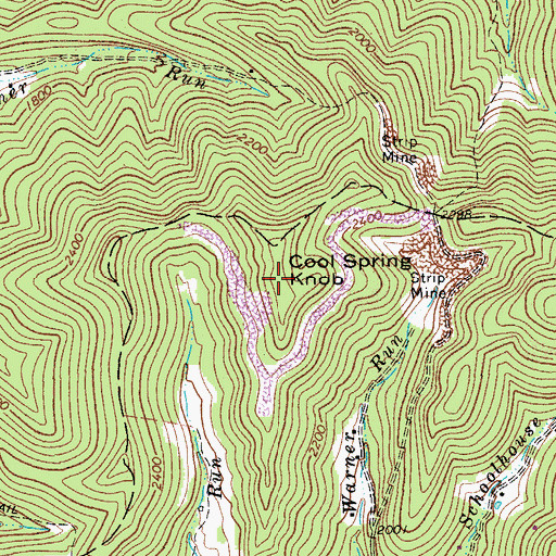 Topographic Map of Cool Spring Knob, WV