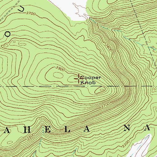 Topographic Map of Cooper Knob, WV