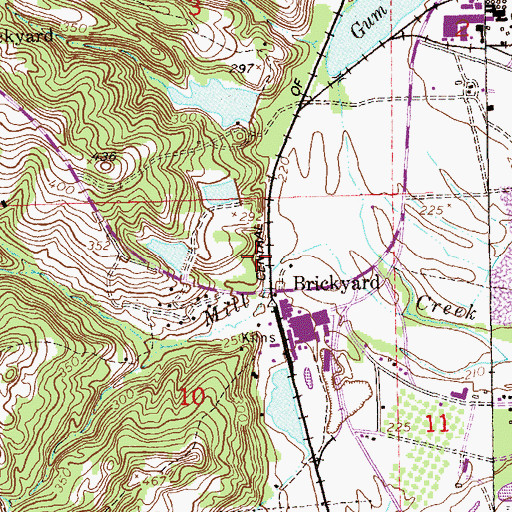 Topographic Map of Brickyard, AL