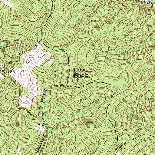 Topographic Map of Cove Knob, WV