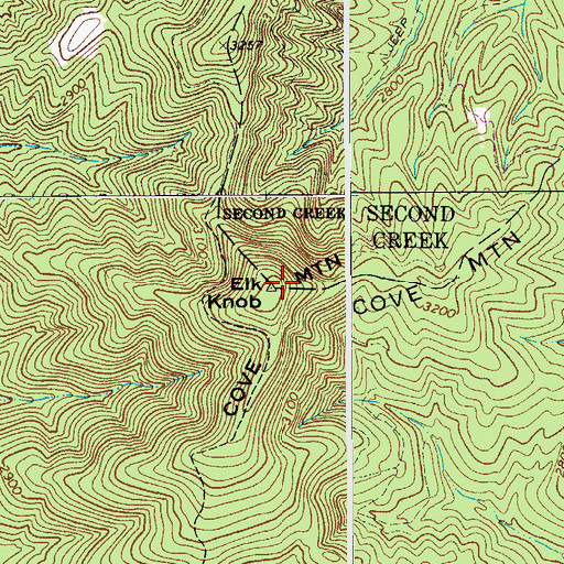 Topographic Map of Cove Mountain, WV