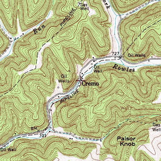 Topographic Map of Cremo, WV