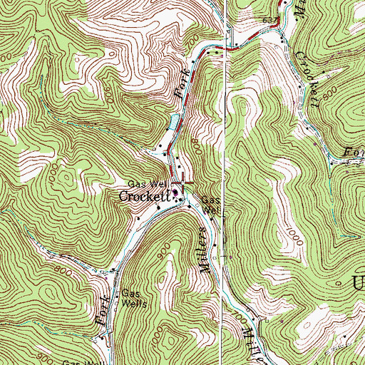 Topographic Map of Crockett, WV