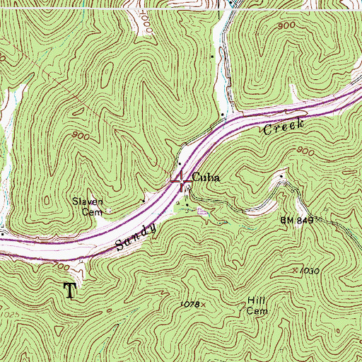 Topographic Map of Cuba, WV