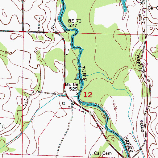 Topographic Map of Pullems Mill (historical), AL