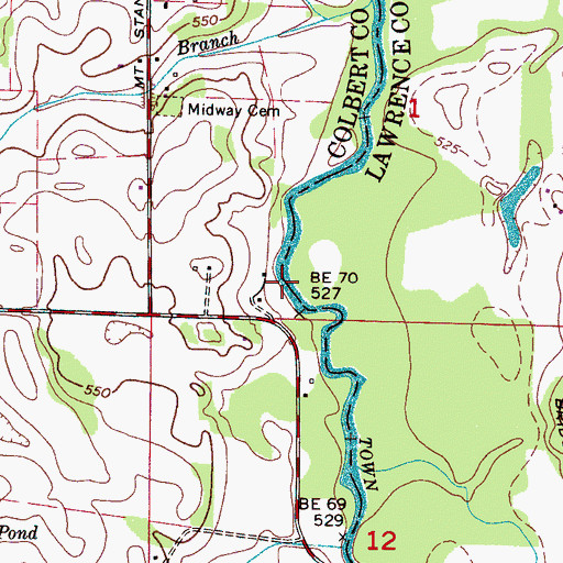Topographic Map of Pullem Spring, AL