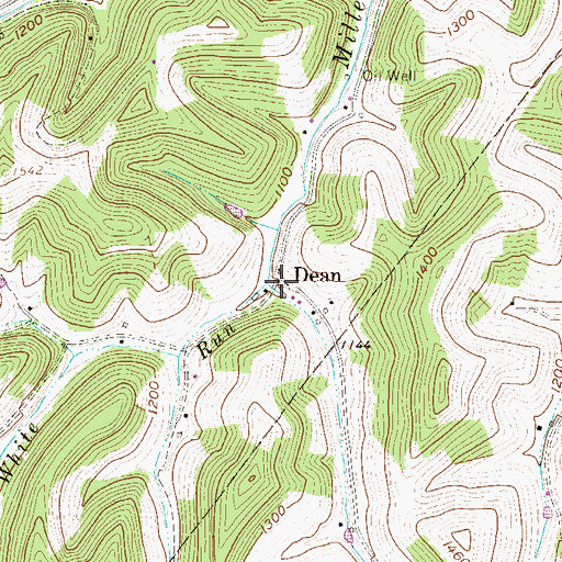Topographic Map of Dean, WV
