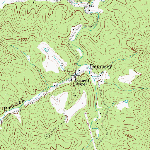 Topographic Map of Dempsey, WV