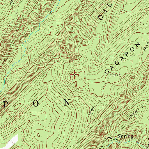 Topographic Map of Dillons Mountain, WV