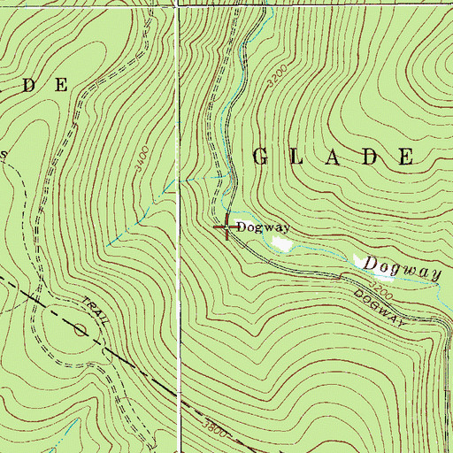 Topographic Map of Dogway, WV