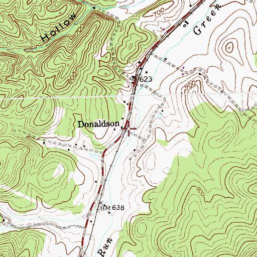 Topographic Map of Donaldson, WV