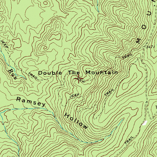 Topographic Map of Double the Mountain, WV