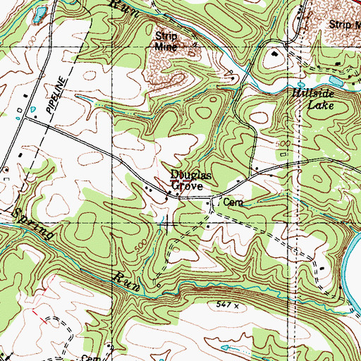 Topographic Map of Douglas Grove, WV