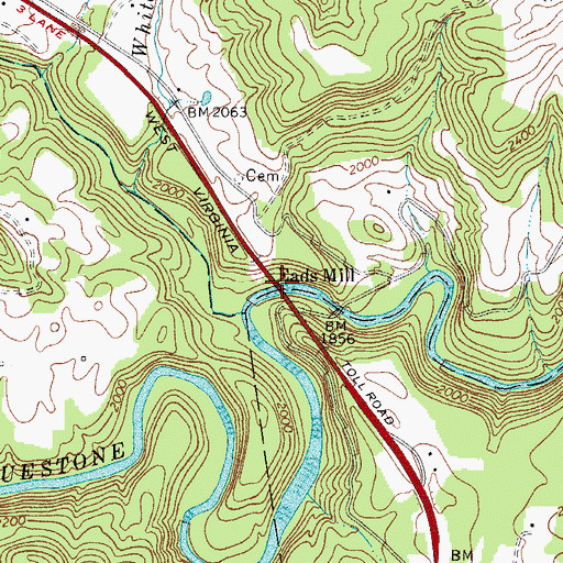 Topographic Map of Eads Mill, WV