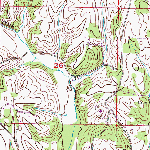 Topographic Map of Posehill Springs, AL