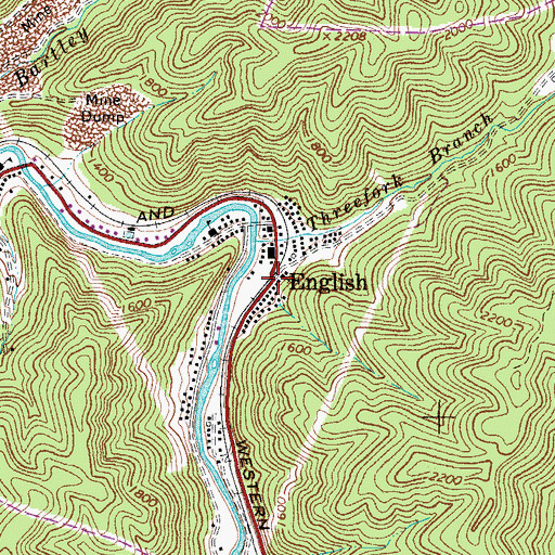 Topographic Map of English, WV