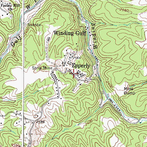 Topographic Map of Epperly, WV