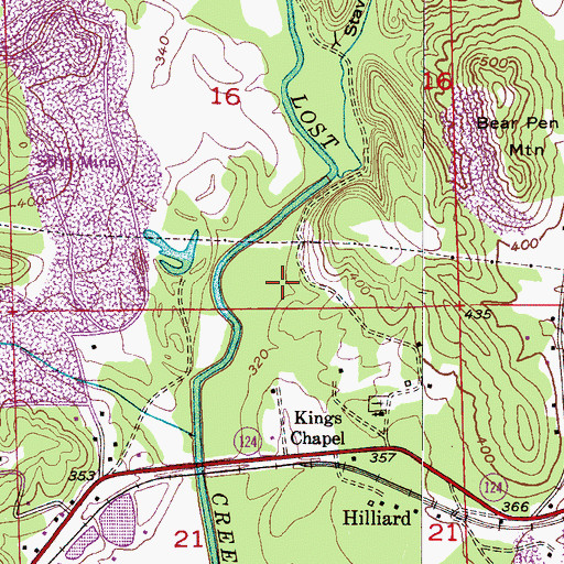Topographic Map of Parsons Mine, AL