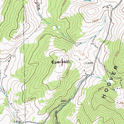 Topographic Map of Eye Hill, WV