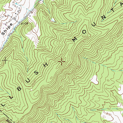Topographic Map of Fallbush Mountain, WV