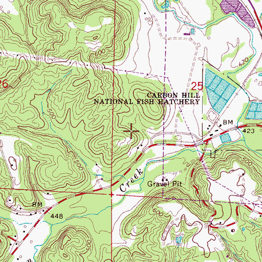 Topographic Map of Carbon Hill Mine, AL