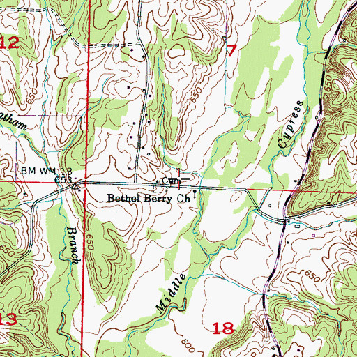 Topographic Map of Warren School (historical), AL