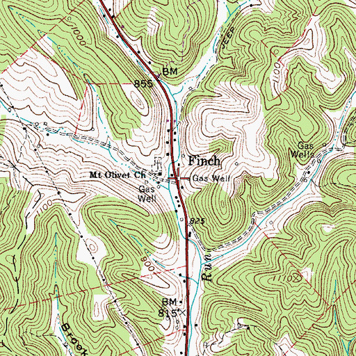 Topographic Map of Finch, WV