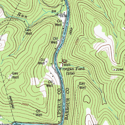 Topographic Map of Finegan Ford, WV