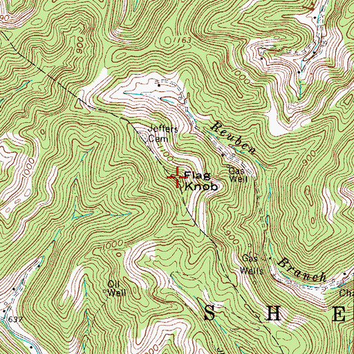 Topographic Map of Flag Knob, WV