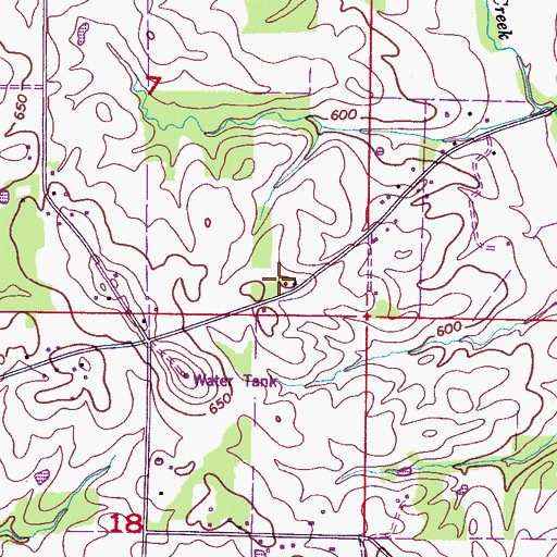 Topographic Map of New Rock School (historical), AL