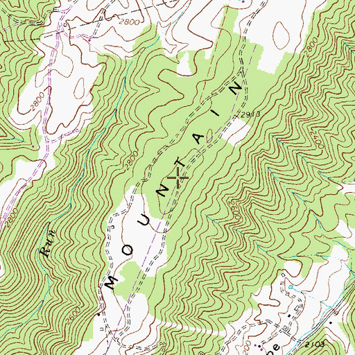 Topographic Map of Flattop Mountain, WV