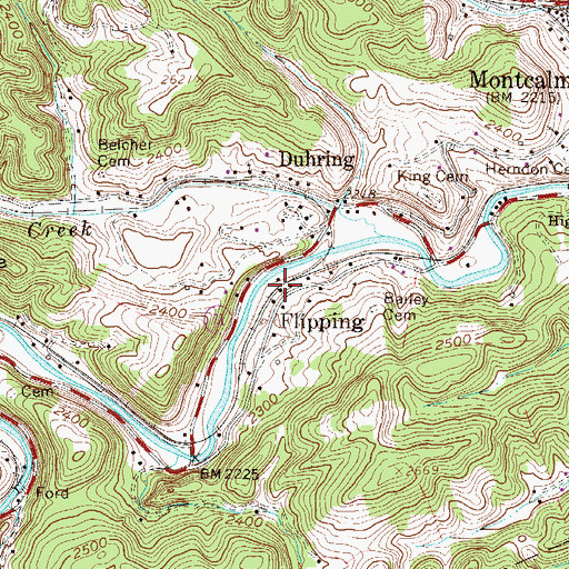 Topographic Map of Flipping, WV
