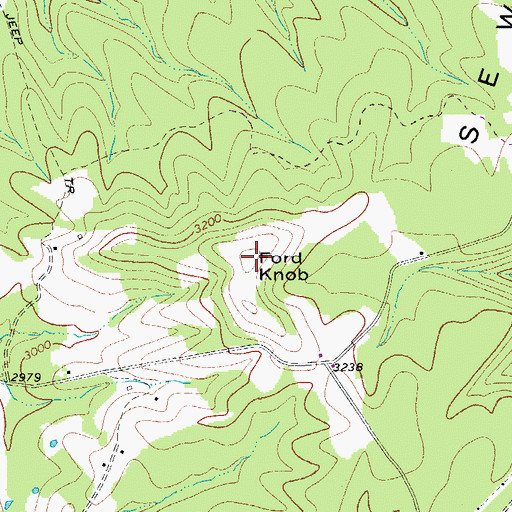 Topographic Map of Ford Knob, WV