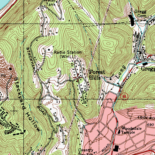 Topographic Map of Forest Hills, WV