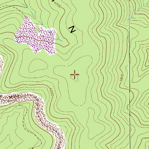 Topographic Map of Fork Mountain, WV