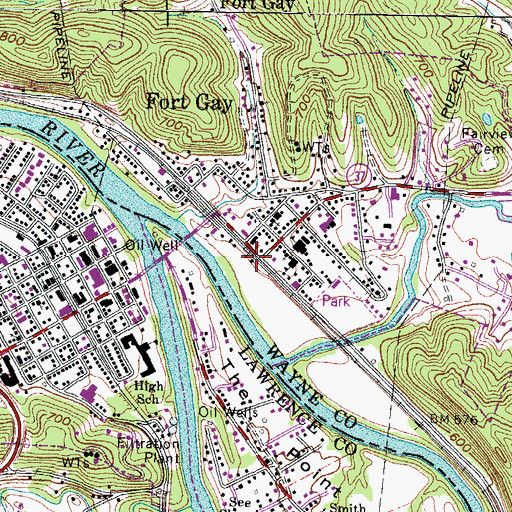 Topographic Map of Fort Gay, WV