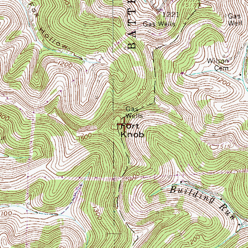Topographic Map of Fort Knob, WV