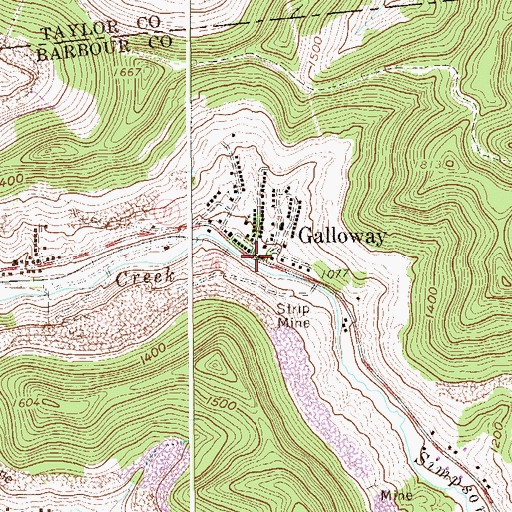 Topographic Map of Galloway, WV
