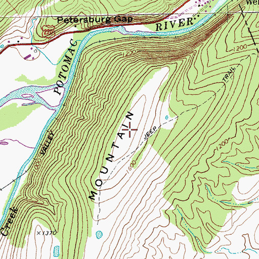 Topographic Map of Gap Mountain, WV