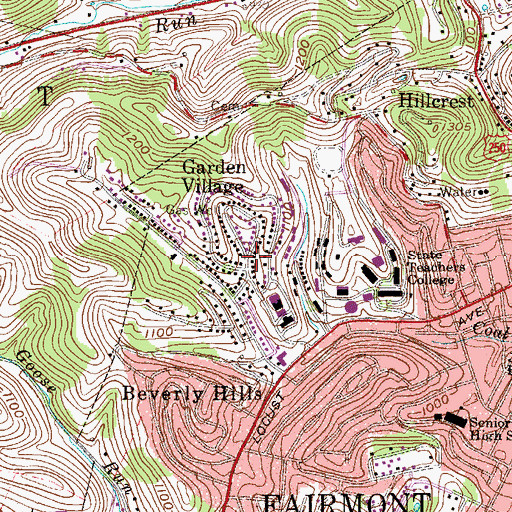 Topographic Map of Garden Village, WV
