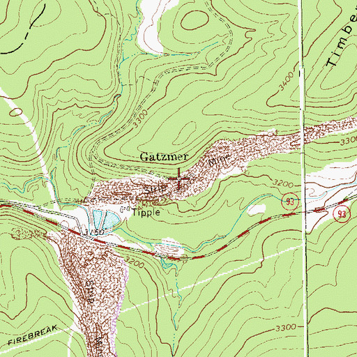 Topographic Map of Gatzmer, WV