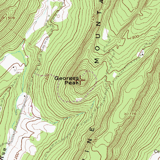 Topographic Map of Georges Peak, WV